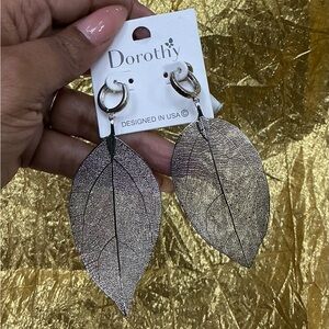 Dorothy Silver Leaf Drop Earrings